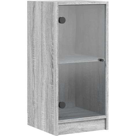 Maison Exclusive - Mobile con Ante in Vetro Grigio Sonoma 35x37x75,5 cm