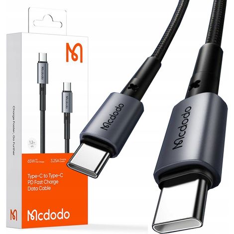 Cable USB-C de carga rápida Mcdodo para Samsung y Apple, USB tipo C, 3A, 65W, 1M