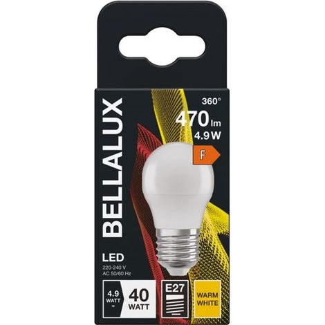 Ampoule LED dépolie sphère E27, 4.9W, blanc chaud. (1/2)