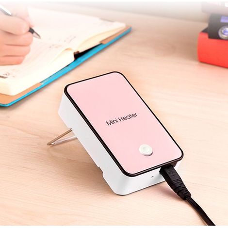 Mini-Appareil de Chauffage Portatif 200W, Petit Appareil de Chauffage éLectrique de Bureau, 220V, éConomies d'énergie Sûres et, Adapté au Bureau, à la Chambre à Coucher, Etc. (Rose)- (1/5)