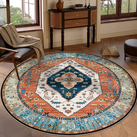 Tapis de siège rond pour bureau, chambre ou salon – Tapis anti-dérapant 80 cm de diamètre pour fauteuil, table basse ou bureau d’enfant – Idéal usage domestique
