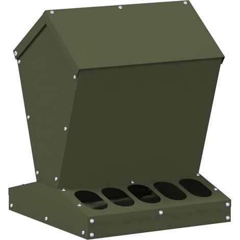 Mangeoire pour poules Vert olive 30 x 30 x 39 cm CFW113493 (1/5)