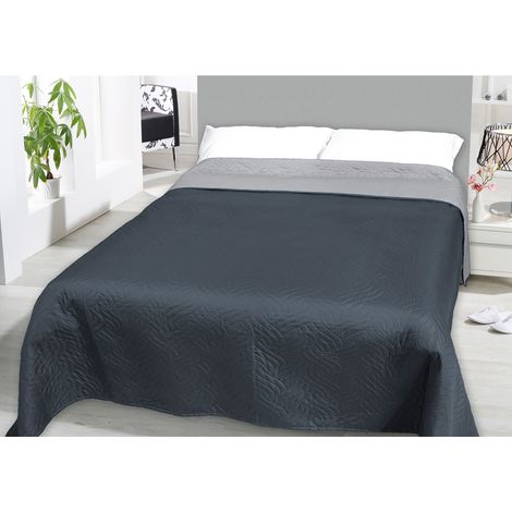 Uni Tagesdecke Steppddecke 240x220cm -M943941-Antrazit/Silber (1/2)
