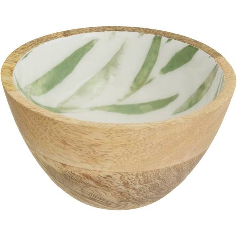Schüssel Inaya D13cm Olivgrün und Mangoholz - Atmosphera créateur d'intérieur