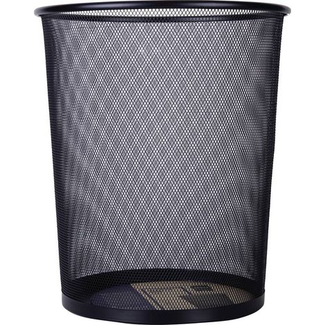 DELI E9189 D951490 Poubelle 18 l métal (Ø x H) 29.5 cm x 34 cm noir 1 pc(s) (1/4)