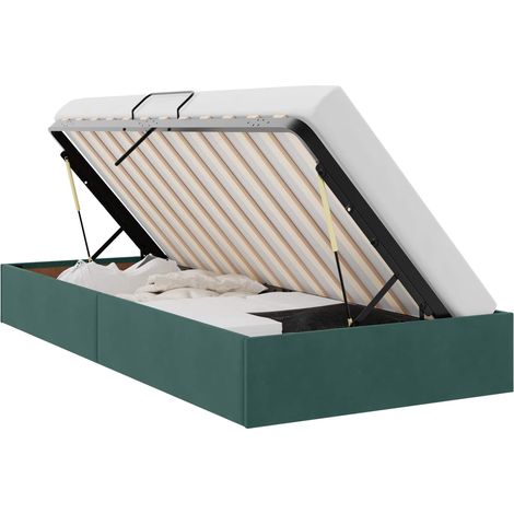 Maison Exclusive - Letto ottomano Verde Scuro 90 x 190 cm Velluto