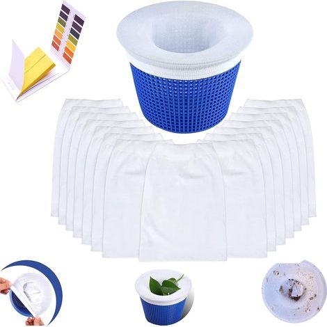 Accessoire de piscine,Chaussette piscine,Chaussette filtre Piscine,Prefiltre Réutilisable et Super Élastique pour Peuvent Emprisonner Pollen,Feuilles,Cheveux,l'Huile,les Insectes(15pcs) (1/5)