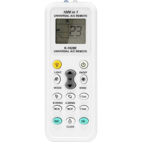 Télécommande universelle LCD basse consommation 1000 en 1 K-1028E pour climatiseurs - JBMEDIA (1/4)