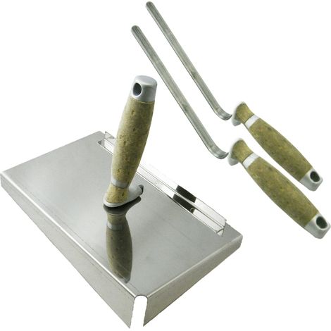 CONTOO Fugblech Edelstahl 245x155mm + Fugenkelle 10+12mm LEDERGRIFF CT04 (1/4)