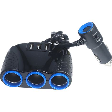 Allume-cigare USB à 3 ports - compatible avec la charge rapide 120 W (QC3.0 SuperCharge) (1/5)