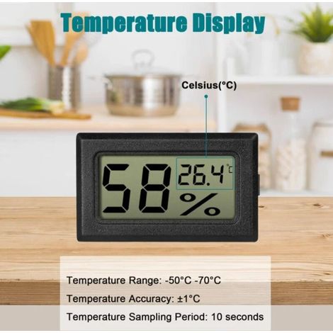Set mit 8 Mini-Hygrometer-Thermometern, digitales Feuchtigkeitsmessgerät für Innenräume mit Temperatursensor für Autos, Gewächshäuser, Heimbüros, Celsius (°C)