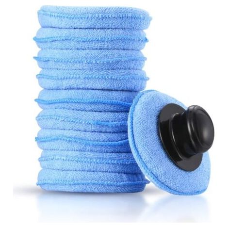 CSPARKV Lot de 10 tampons applicateurs en Microfibre pour Voiture, éponges de Polissage de Nettoyage de Cire pour Voiture, poignée de Tampon applicateur de Mousse pour Un véhicule Propre (1/4)