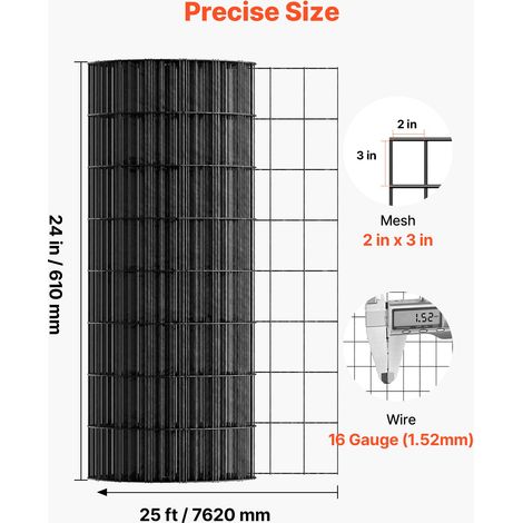 Grillage Métallique Noir 61 cm x 7 6 m Grillage à Poule Clôture (1/5)