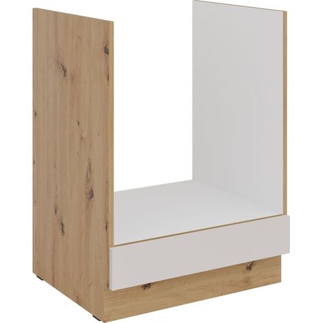 Küchen Herdunterschrank 60 cm Küche SOLANO Kaschmir beige matt + Eiche Artisan matt Küchenzeile Küchenblock Küche Einbauküche (1/4)