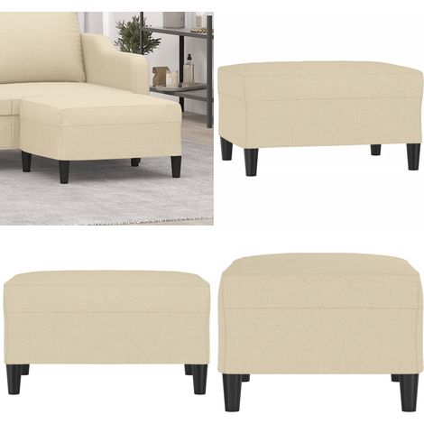 Repose-pied Crème 70x55x41 cm Tissu - Tabouret - Tissu (1/5)