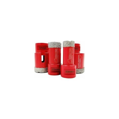 Jeu de forets diamantés 20/25/35/50 mm, brasés sous vide, filetage M14, pour le perçage à sec de la porcelaine, du carrelage, du granit et du marbre. (1/5)