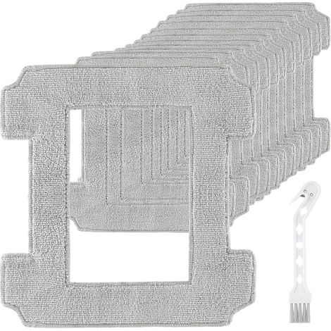 12 Pièces Tampon de Chiffons Nettoyage Compatible avec ECOVACS Winbot W2/W2 Omni/W2 PRO/W2 PRO Omni/W1/W1 Pro Robot Nettoyeur Rechange Kit Microfibre s et Lavables +1 Brosse Nettoyage (1/5)