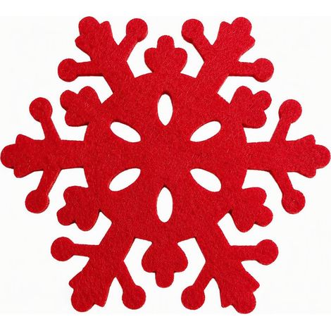 Dessous de verre antidérapant motif flocon de neige en feutrine (1/5)