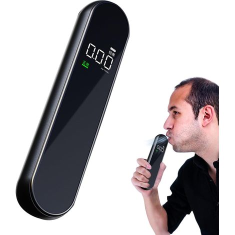 Alcoholímetro - Analizador de alcohol preciso con pantalla LED digital, portátil, sin contacto, de respuesta rápida para conductores (1/5)