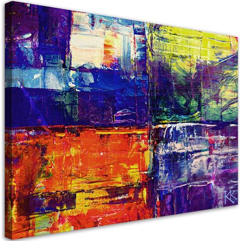 Quadro su tela, Abstrazione dipinta a mano colorata - 100x70 (1/5)