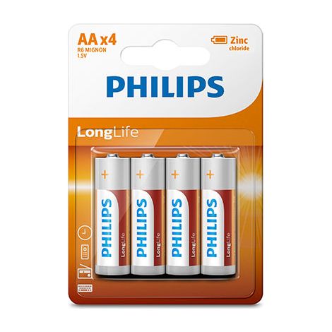 Pilas AA Philips LongLife (4 unidades)