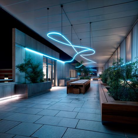 Tira LED Neón Regulable 220V BOBINA 50m Azul Semicircular 180 7.5W/m Corte 100cm IP67 Azul