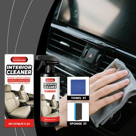 Spray nettoyant pour intérieur de voiture - Nettoyage doux des intérieurs en cuir, entretien quotidien - 237 ml + chiffon + éponge (1/5)
