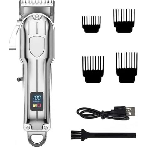 Tondeuse Cheveux Hommes, à Professionnelle de Salon avec Indicateur LED Barbe électrique Avec 4 Peignes Guidage, Coupe et Toilettage Cadeau Homme - (1/5)