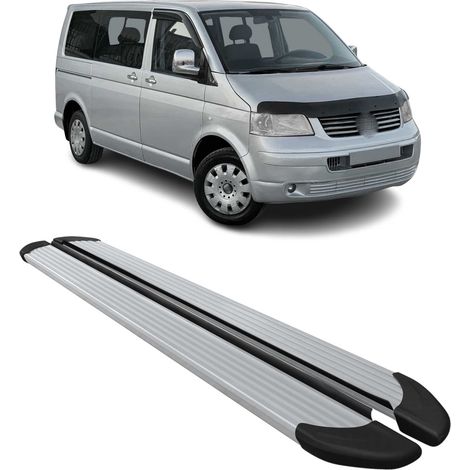 Marchepieds Latéraux pour VW Transporter T5 2003-2015 Aluminium Argent L1 Court
