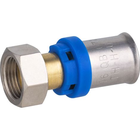 Noyon & Thiebault – Raccord femelle à sertir pour tube multicouche Ø16 – Écrou libre – Vissage rapide – Résistance jusqu'à 10 bar – Alimentation eau chaude/froide