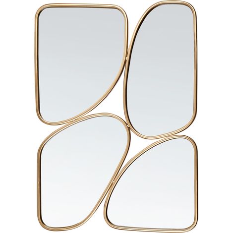 Espejo decorativo de pared estilo glamour decoración colgante 70 x 100 cm dorado Diancey