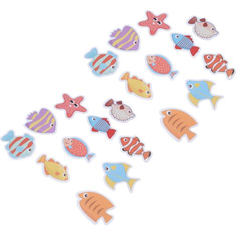 2 Sets rutschfeste Badewannenaufkleber, matt, bunte Fische, selbstklebend, wasserdicht, schimmelresistent, sicher für Babypartys (1/5)
