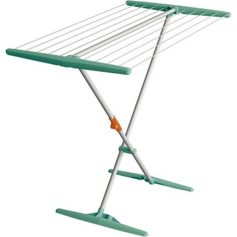 Etendoir à linge en aluminium menthe – Longueur de séchage 11 m – Charnière EASY open – Corde à linge renforcée Twaron durable – Juwel