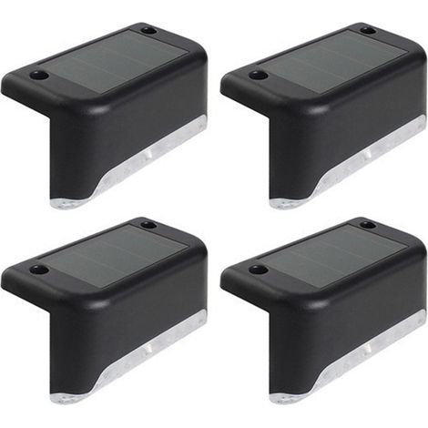 Wasserdichte LED-Solar-Treppenleuchten, 4er-Set, für Garten/Wand/Zaun/Geländer (4 Stück) (1/5)