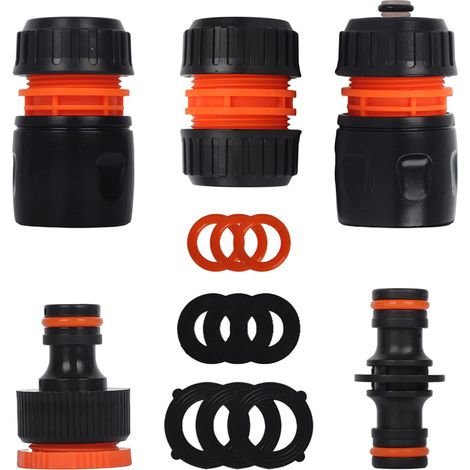 Lot de 12 Connecteur Tuyau Arrosage Plastique ABS Robinet Fileté 2 en 1 Jardin Lavage (1/5)