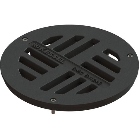 -Grille ronde à fentes, diamètre : 395 mm, en fonte grise