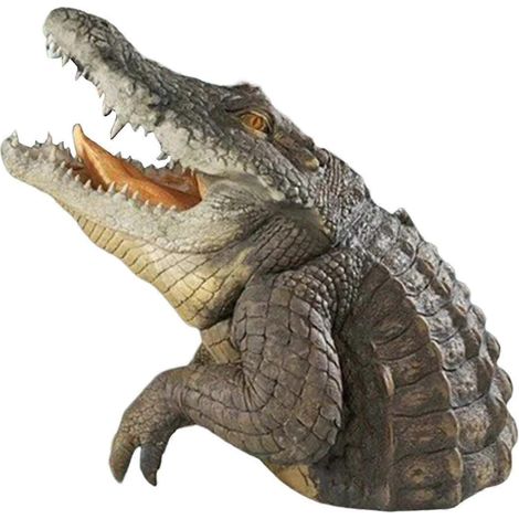 Sculptures de paysage, figurines d'animaux, ornements de collection, statues de piscine, décorations de jardin, cour, balcon, cadeau, terrasse, pelouse-Crocodile (1/5)