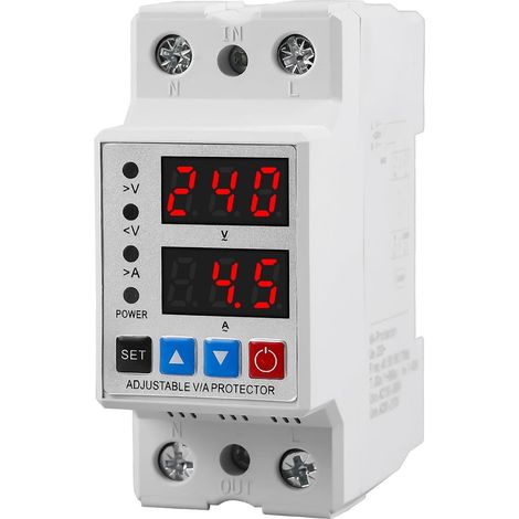 Stabilisateur de tension, Protecteur de Surtension et Sous-tension, Stabilisateur Relais AC230V Automatique de Protection Surtension 2P63A (1/5)