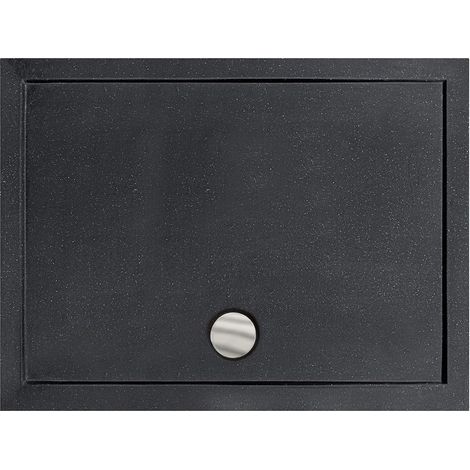 Plato de ducha extraplano ALPINA SLIMLINE rectangular 100/120 x 80/90 cm efecto piedra negro - Dimensiones: 120 x 80cm (1/2)