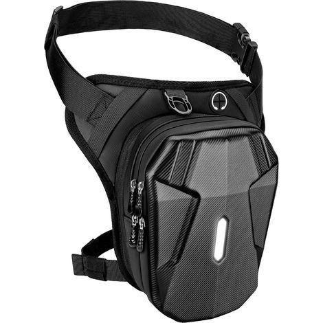 Sacoche de jambe moto ISEYOU, avec poche extensible, sacoche de jambe multifonctionnelle avec sangle amovible pour femmes et hommes, cyclisme, escalade et randonnée (1/5)