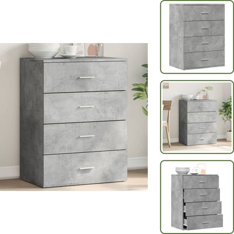 Aparador gris hormigón - vidaXL Aparador de madera de ingeniería gris hormigón 60x39x80 cm -