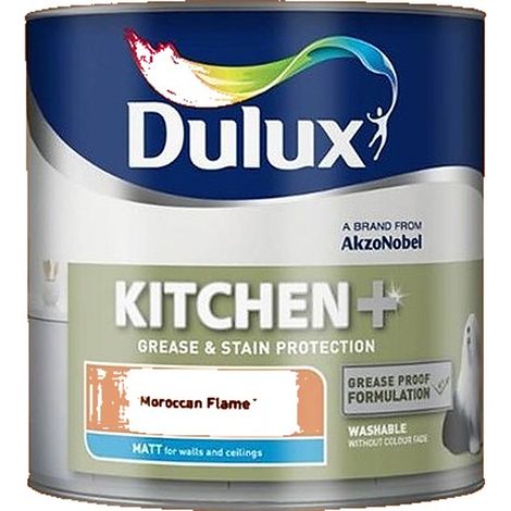 Dulux Kitchen Plus Matt Paint 2.5L - Moroccan Flame (1/2)