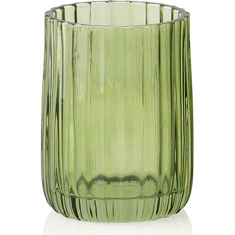 Porte brosse a dent verre vert limo (1/2)