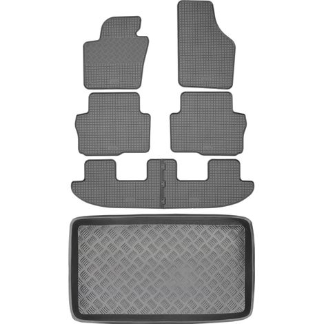 Volkswagen Sharan II VAN a partir de 2010 SET - Alfombrillas de goma para coche + alfombrilla para maletero