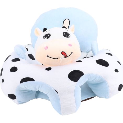 Siège d'apprentissage bébé en peluche douce avec poignées, fond antidérapant pour maintien stable et confort optimal, design animal mignon (1/5)