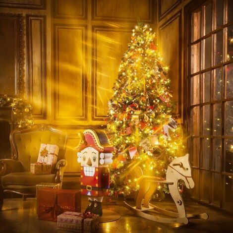 QORVA-ZOLGINAH Guirlande Lumineuse Arbre Noel, 16 Branche/ 400 LED Lumiere Décorer Arbre Noel, 8 Maquette Etanche effet Cascade pour Sapin de Noël Intérieur Exterieur (Blanc chaud)