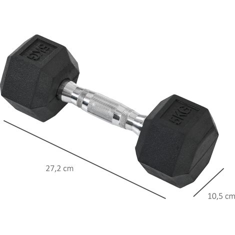 Set Haltères HOMCOM 10 Kg (8 Pièces) – Paires 0.5/1/1.5/2 Kg, Gainage PU/métal, Malette Incluse, Pour Muscu Maison