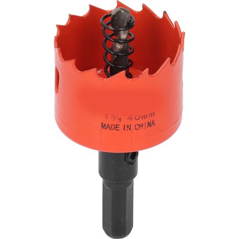 Hole Saw Drill Bit High Speed Steel Bimetal Hole Cutter with Mandrel for Wood and Metal 1-5/8in (40mm)