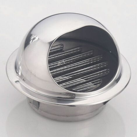 Rundes Lüftungsgitter (160 mm) aus Edelstahl 304 – Regensicheres Design mit 45°-Lamellen – Insekten- und Nagetierfilter (1/3)