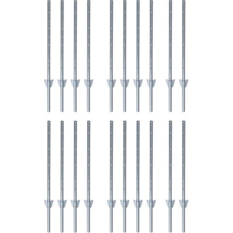 Zaunpfosten Zaunanker Erdanker 107cm 20er Set Zaunhalter Pfostenset Pfosten Grau